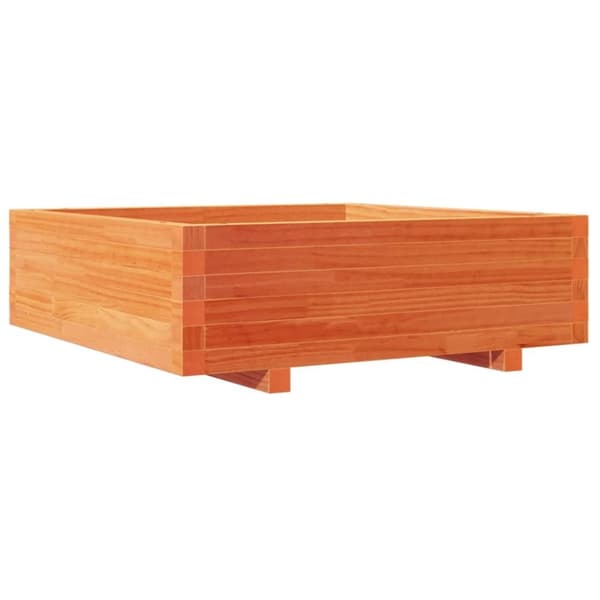 vidaXL plantekasse 80x80x26,5 cm massivt fyrretræ gyldenbrun