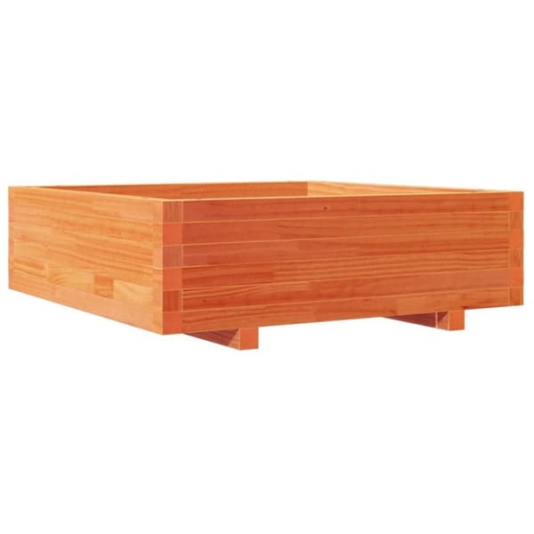 vidaXL plantekasse 80x80x26,5 cm massivt fyrretræ gyldenbrun