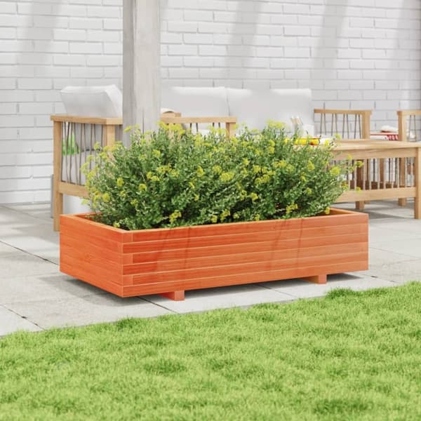 vidaXL plantekasse 110x60x26,5 cm massivt fyrretræ gyldenbrun