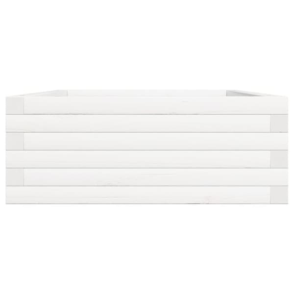 vidaXL plantekasse 90x60x23 cm massivt fyrretræ hvid