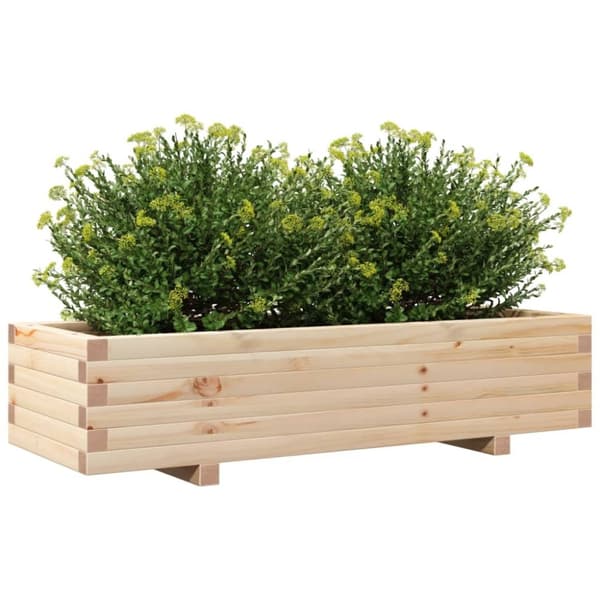 vidaXL plantekasse 110x40x26,5 cm massivt fyrretræ