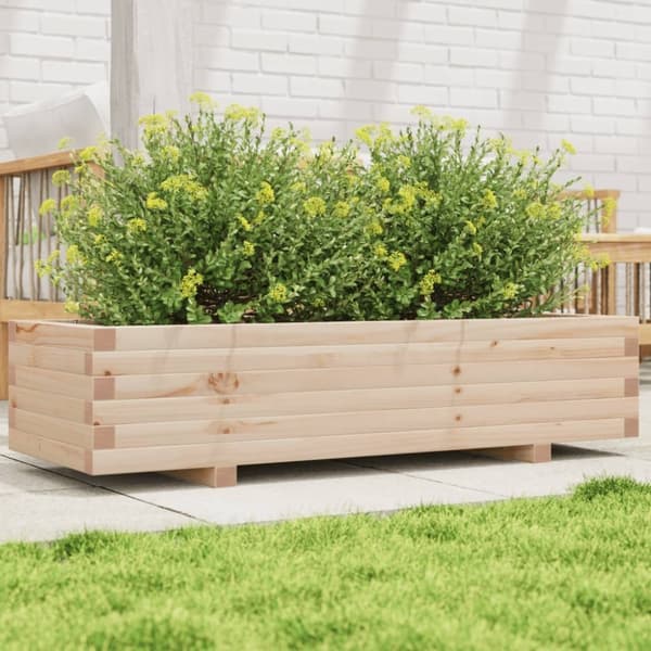 vidaXL plantekasse 110x40x26,5 cm massivt fyrretræ