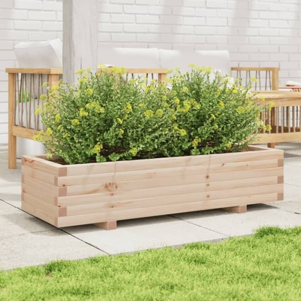 vidaXL plantekasse 110x40x26,5 cm massivt fyrretræ