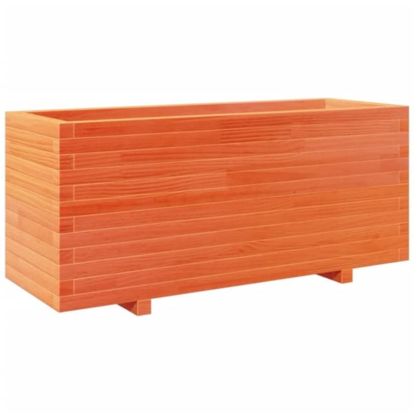 vidaXL plantekasse 110x40x49,5 cm massivt fyrretræ gyldenbrun