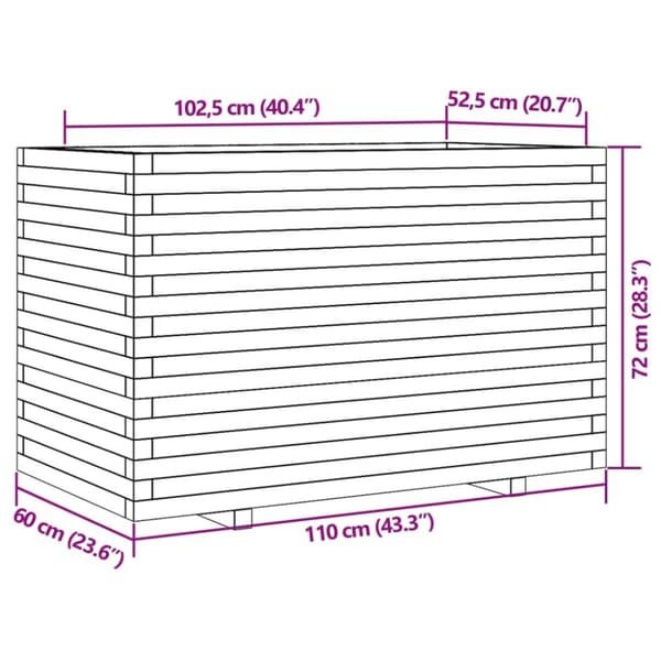 vidaXL plantekasse 110x60x72 cm massivt douglasgran