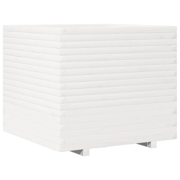vidaXL Plantekasse hvit 80x80x72 cm heltre furu