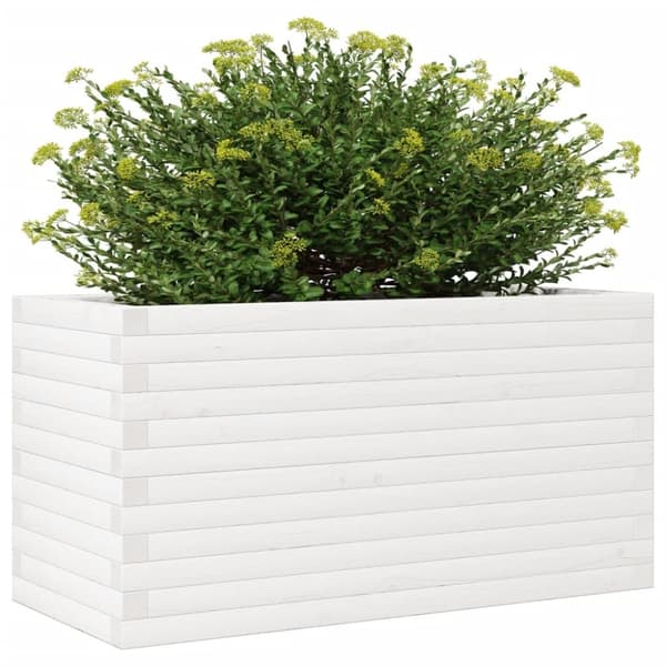 vidaXL Odlingslåda vit 90x40x46 cm massiv furu