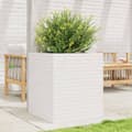 Miniatyrbilde 4 av 11: vidaXL Plantekasse hvit 60x60x68,5 cm heltre furu