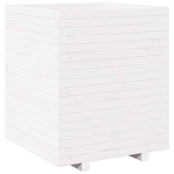 vidaXL Odlingslåda vit 60x60x72,5 cm massiv furu