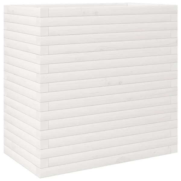 vidaXL Odlingslåda vit 70x40x68,5 cm massiv furu