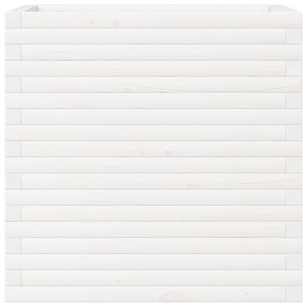 vidaXL Odlingslåda vit 70x40x68,5 cm massiv furu