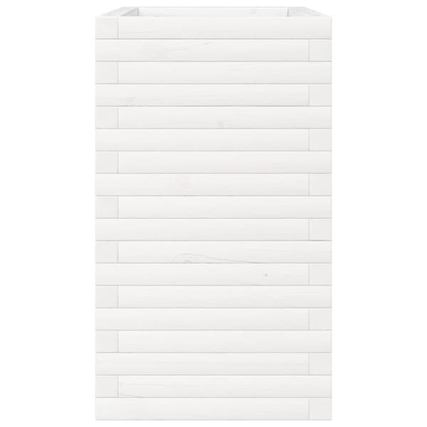 vidaXL Odlingslåda vit 70x40x68,5 cm massiv furu