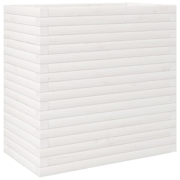 vidaXL Odlingslåda vit 70x40x68,5 cm massiv furu