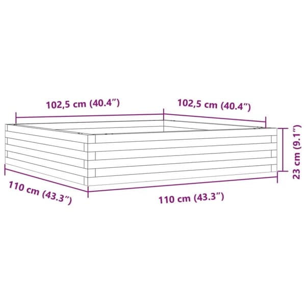 vidaXL Hageplantekasse voksbrun 110x110x23 cm heltre furu
