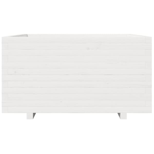 vidaXL Odlingslåda vit 90x90x49,5 cm massiv furu