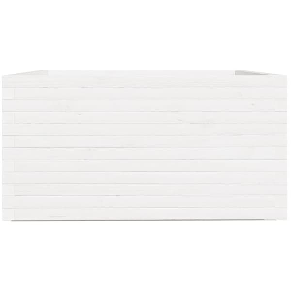 vidaXL Odlingslåda vit 90x90x49,5 cm massiv furu