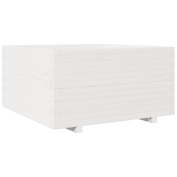 vidaXL Odlingslåda vit 90x90x49,5 cm massiv furu