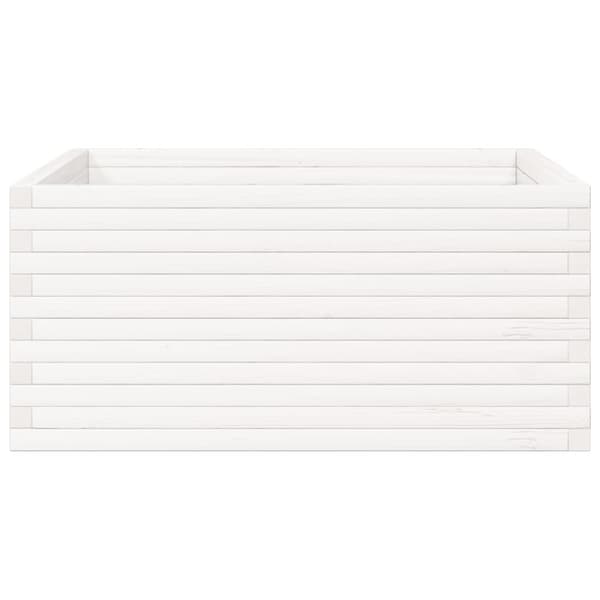 vidaXL Odlingslåda vit 100x100x46 cm massiv furu