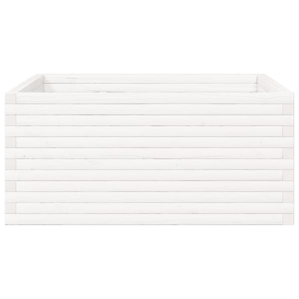 vidaXL Odlingslåda vit 100x100x46 cm massiv furu