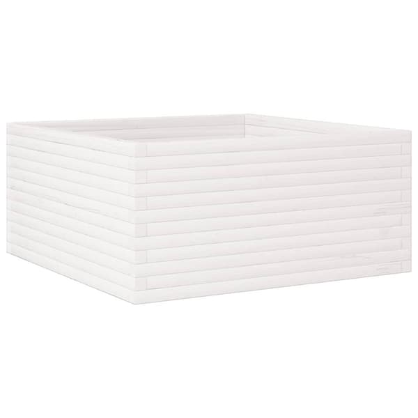 vidaXL Odlingslåda vit 100x100x46 cm massiv furu