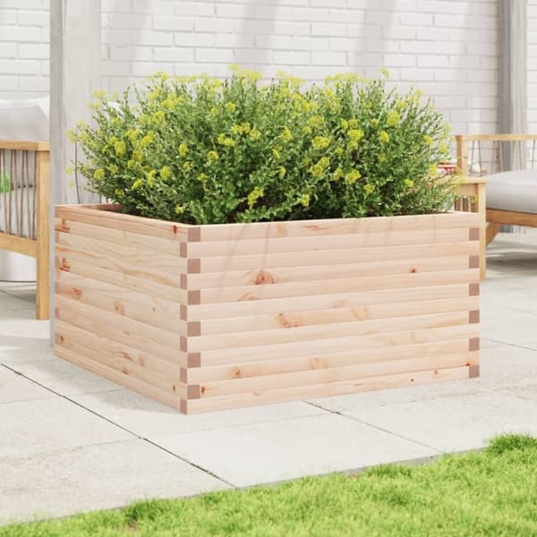 vidaXL Odlingslåda 90x90x46 cm massivt furuträ
