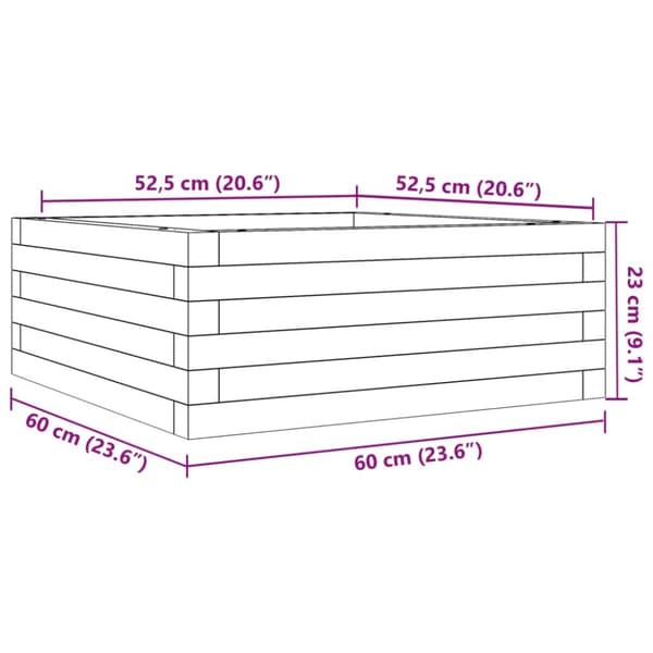 vidaXL Hageplantekasse 60x60x23 cm heltre douglasgran
