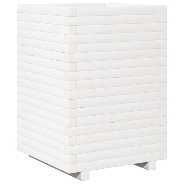 vidaXL Odlingslåda 50x50x72 cm vit massiv furu