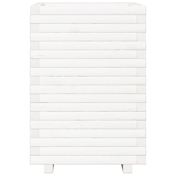 vidaXL Odlingslåda 50x50x72 cm vit massiv furu
