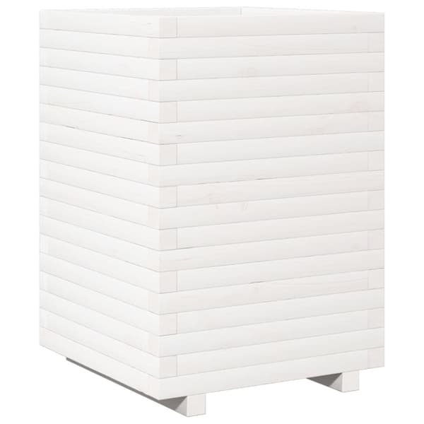 vidaXL Odlingslåda 50x50x72 cm vit massiv furu