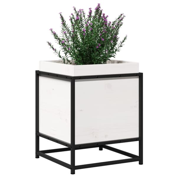 vidaXL Hageplantekasse hvit 40x40x50 cm heltre furu