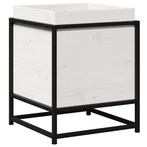 vidaXL Hageplantekasse hvit 40x40x50 cm heltre furu