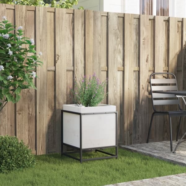 vidaXL Hageplantekasse hvit 40x40x50 cm heltre furu