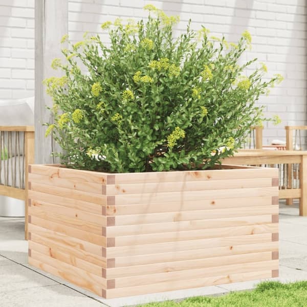 vidaXL Odlingslåda 80x80x45,5 cm massivt furuträ