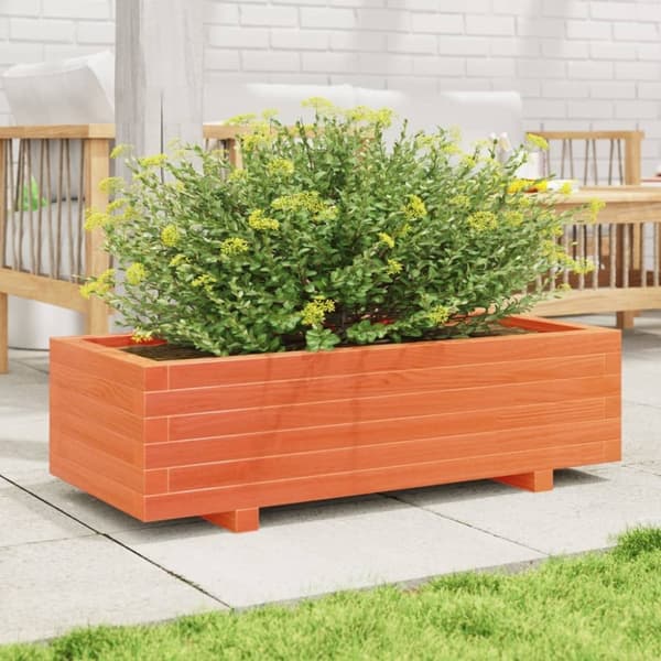 vidaXL Odlingslåda vaxbrun 90x40x26,5 cm massiv furu