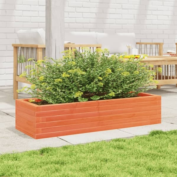 vidaXL plantekasse 110x40x23 cm massivt fyrretræ gyldenbrun