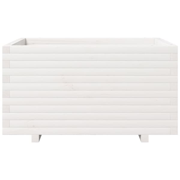 vidaXL plantekasse 90x60x49,5 cm massivt fyrretræ hvid