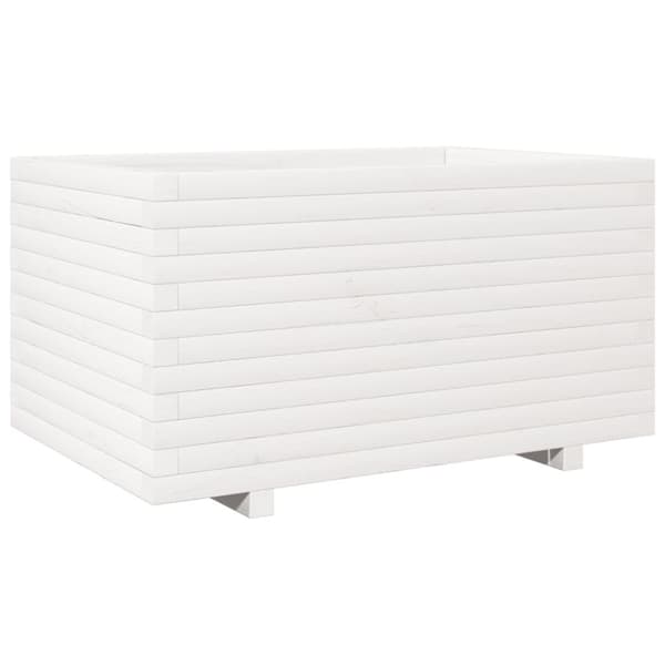 vidaXL plantekasse 90x60x49,5 cm massivt fyrretræ hvid