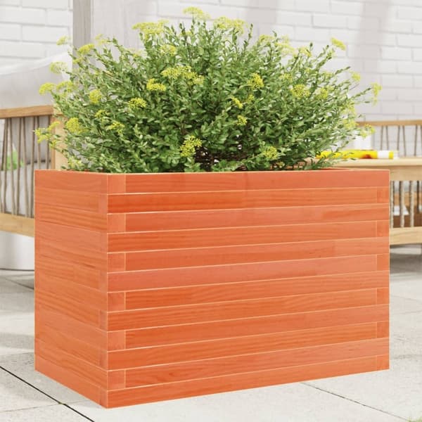 vidaXL plantekasse 70x40x46 cm massivt fyrretræ gyldenbrun