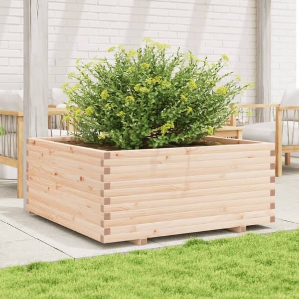vidaXL Odlingslåda 110x110x49,5 cm massivt furuträ