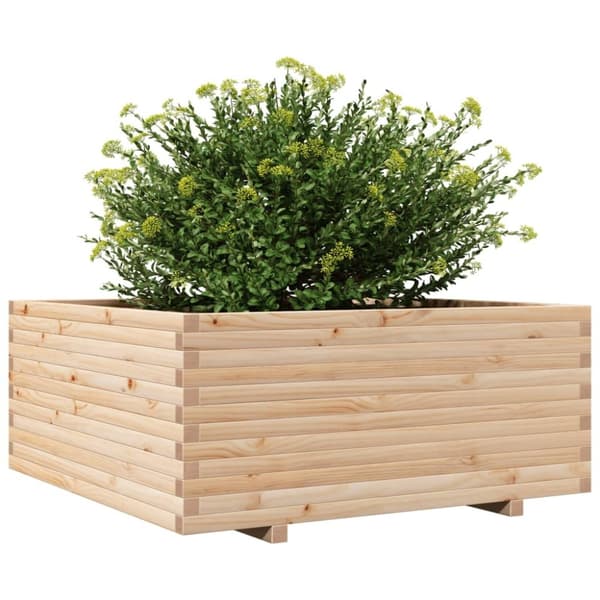 vidaXL Odlingslåda 110x110x49,5 cm massivt furuträ