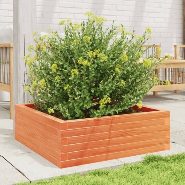 vidaXL Plantekasse voksbrun 70x70x23 cm heltre furu
