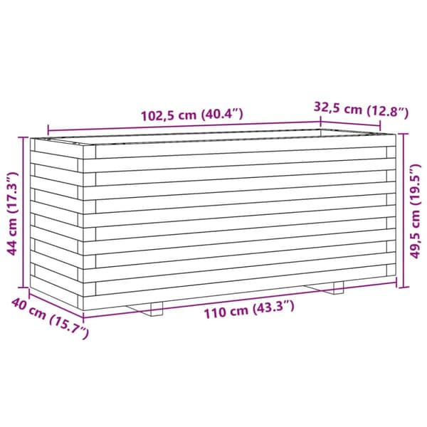 vidaXL Plantekasse 110x40x49,5 cm impregnert furu