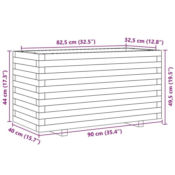 vidaXL plantekasse 90x40x49,5 cm imprægneret fyrretræ