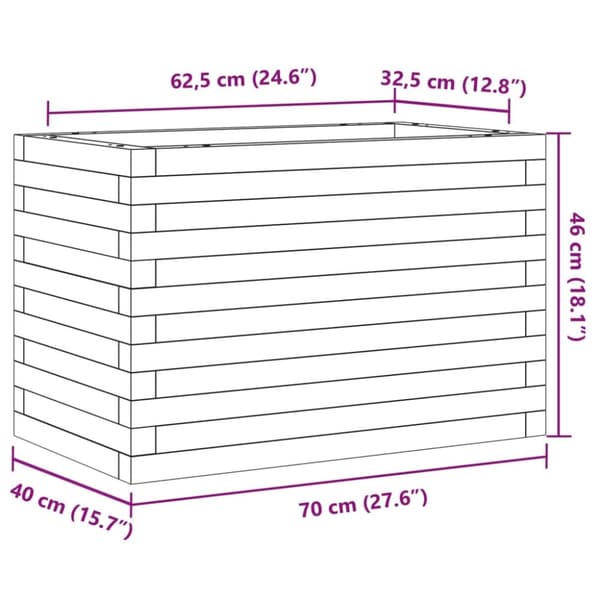 vidaXL Odlingslåda 70x40x46 cm impregnerat furu