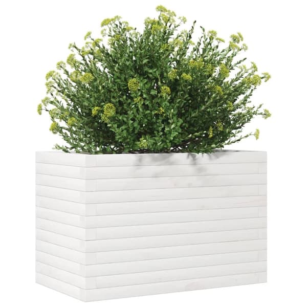 vidaXL Plantekasse hvit 70x40x45,5 cm heltre furu