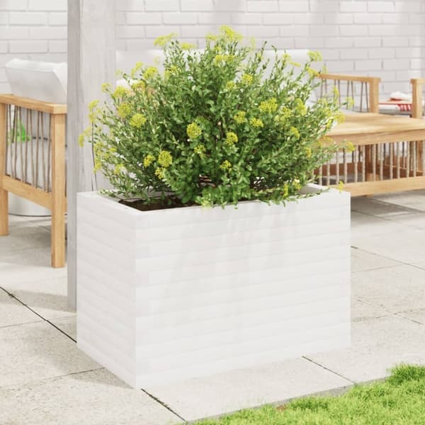 vidaXL Plantekasse hvit 70x40x45,5 cm heltre furu