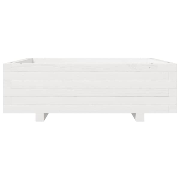 vidaXL Plantekasse hvit 80x80x26,5 cm heltre furu