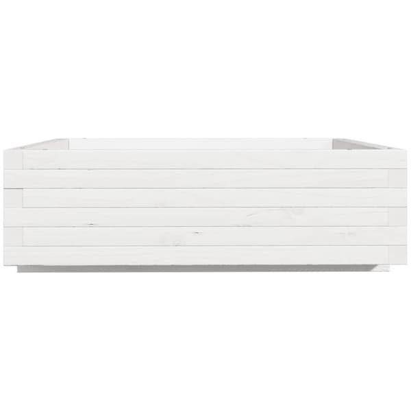 vidaXL Plantekasse hvit 80x80x26,5 cm heltre furu