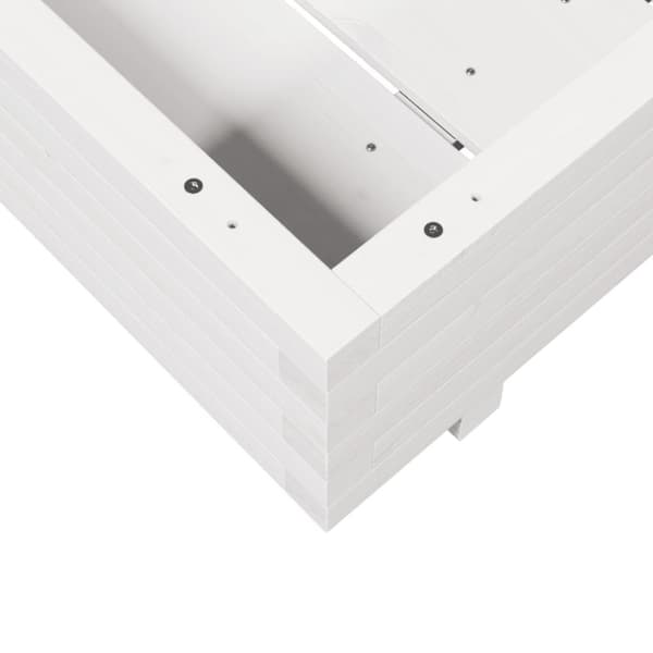 vidaXL Plantekasse hvit 80x80x26,5 cm heltre furu