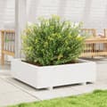 Miniatyrbilde 2 av 10: vidaXL Plantekasse hvit 80x80x26,5 cm heltre furu